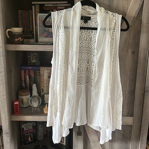 Draped Sleeveless Cardigan